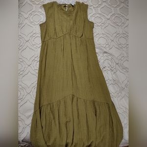 Nine West Plisse midi dress, Green size L
